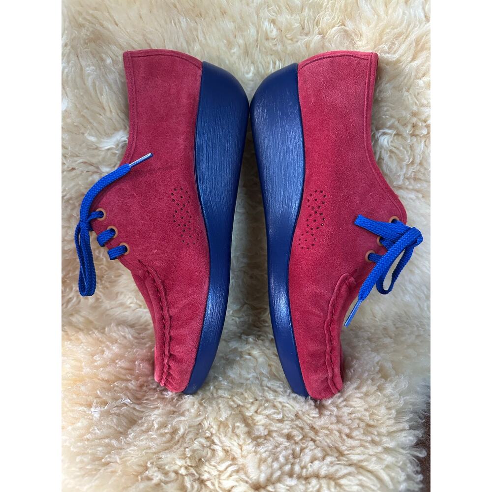 SAS Bounce Siesta Walking Shoes Sneakers Womens Blue red suede Leather sz 9 1/2 - Picture 6 of 12
